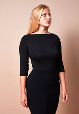 Soft Basic Shirt Slashed Neck / Crew Neck