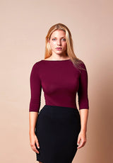 Soft Basic Shirt Slashed Neck / Crew Neck